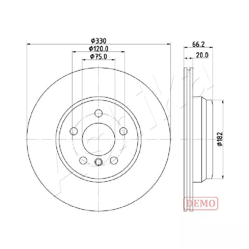 Jeu de 2 disques de frein arrière ASHIKA 61-00-0118C
