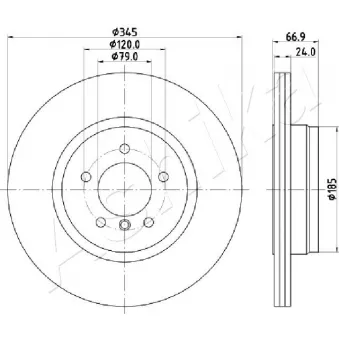 Jeu de 2 disques de frein arrière ASHIKA 61-00-0122
