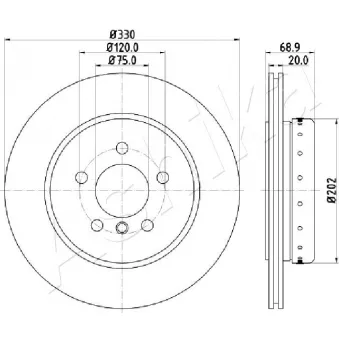 Jeu de 2 disques de frein arrière ASHIKA 61-00-0123