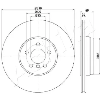 Jeu de 2 disques de frein arrière ASHIKA 61-00-0125