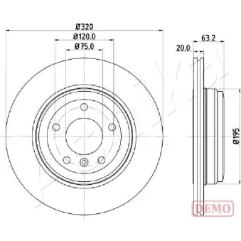 Jeu de 2 disques de frein arrière ASHIKA 61-00-0125C