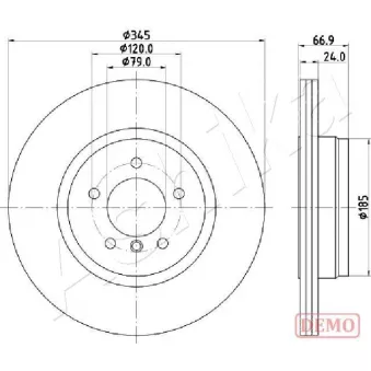 Jeu de 2 disques de frein arrière ASHIKA 61-00-0126C