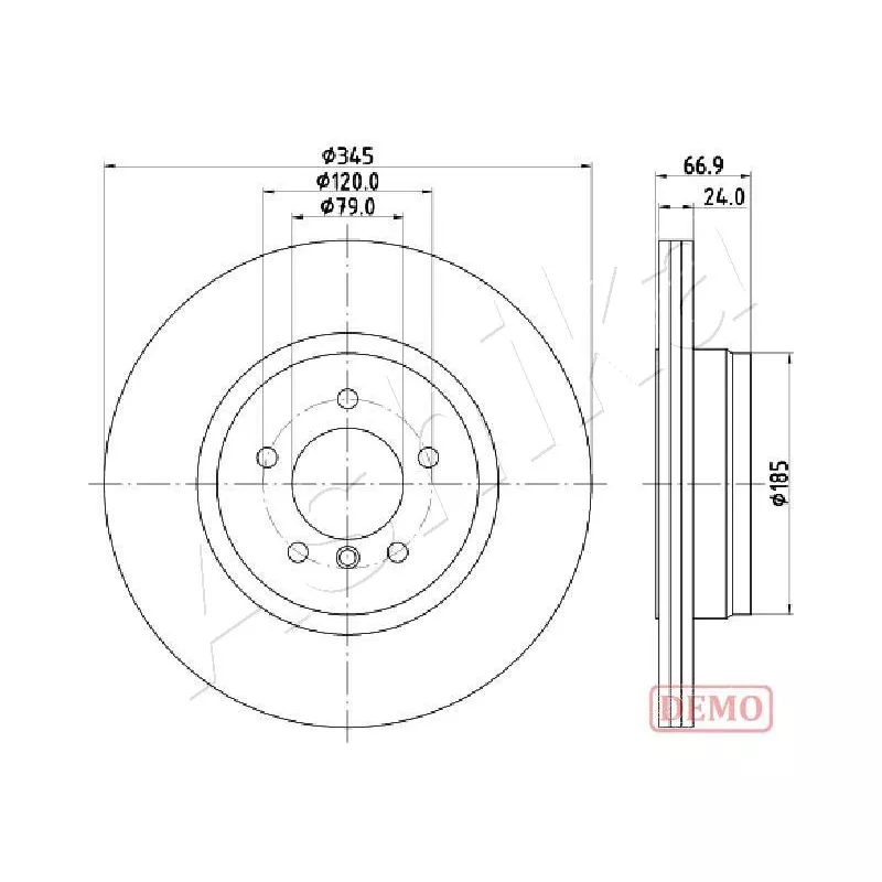 Jeu de 2 disques de frein arrière ASHIKA 61-00-0126C