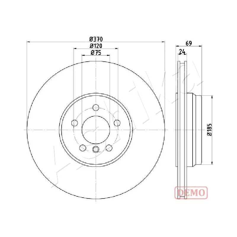 Jeu de 2 disques de frein arrière ASHIKA 61-00-0127C