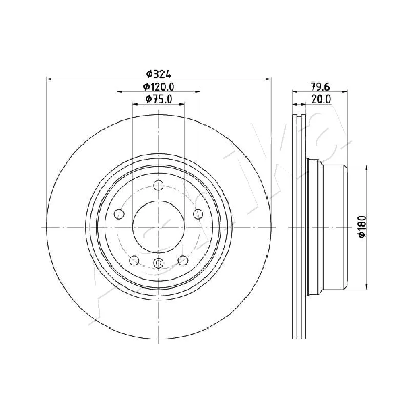 Jeu de 2 disques de frein arrière ASHIKA 61-00-0128