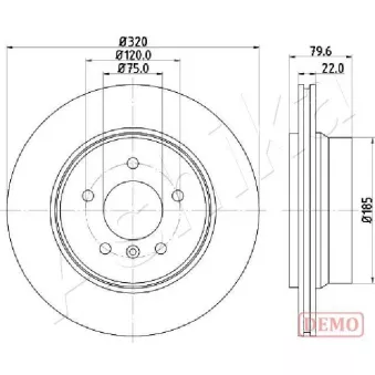 Jeu de 2 disques de frein arrière ASHIKA 61-00-0128C