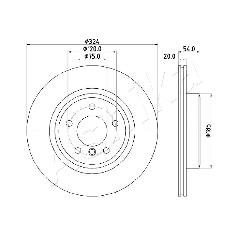 Jeu de 2 disques de frein arrière ASHIKA 61-00-0131