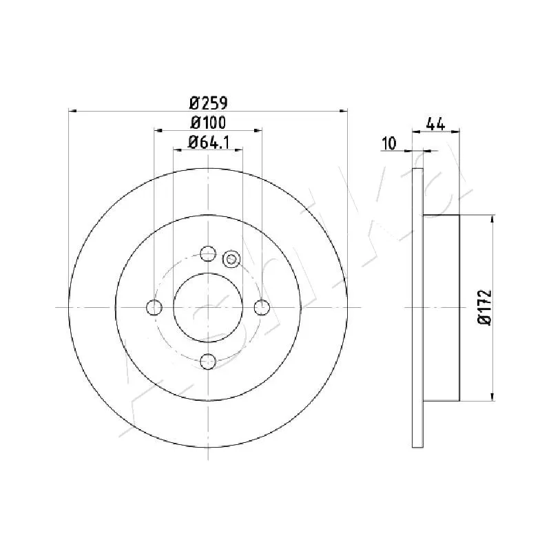 Jeu de 2 disques de frein arrière ASHIKA 61-00-0132