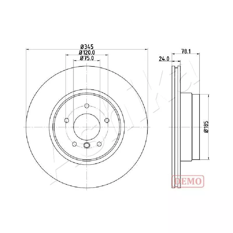 Jeu de 2 disques de frein arrière ASHIKA 61-00-0132C