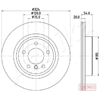 Jeu de 2 disques de frein arrière ASHIKA 61-00-0133C