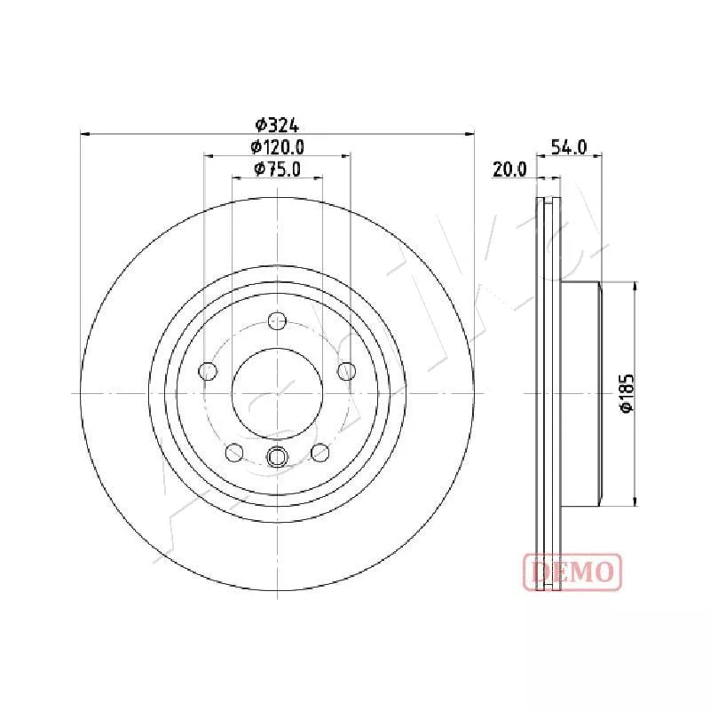 Jeu de 2 disques de frein arrière ASHIKA 61-00-0133C