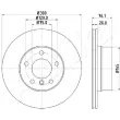 Jeu de 2 disques de frein arrière ASHIKA 61-00-0135 - Visuel 2