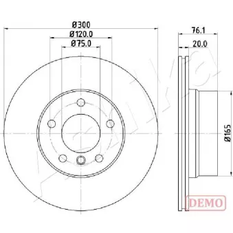Jeu de 2 disques de frein arrière ASHIKA 61-00-0136C