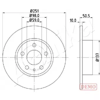 Jeu de 2 disques de frein arrière ASHIKA 61-00-0202C