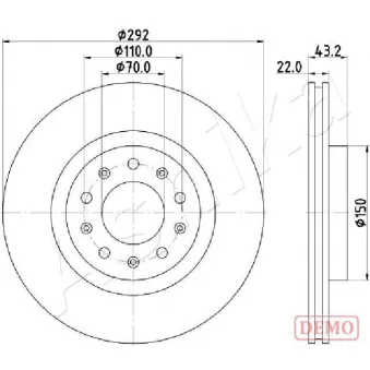 Jeu de 2 disques de frein arrière ASHIKA 61-00-0205C