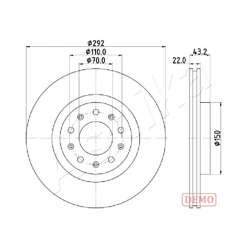 Jeu de 2 disques de frein arrière ASHIKA 61-00-0205C