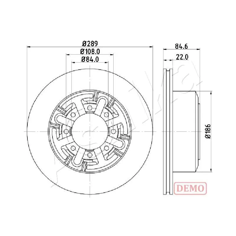 Jeu de 2 disques de frein arrière ASHIKA 61-00-0222C