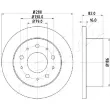 Jeu de 2 disques de frein arrière ASHIKA 61-00-0230 - Visuel 2