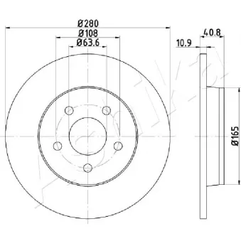 Jeu de 2 disques de frein arrière ASHIKA 61-00-0301