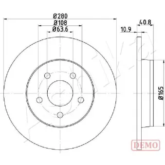 Jeu de 2 disques de frein arrière ASHIKA 61-00-0301C
