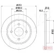 Jeu de 2 disques de frein arrière ASHIKA 61-00-0303C - Visuel 2
