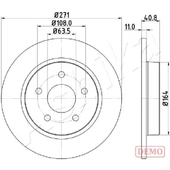 Jeu de 2 disques de frein arrière ASHIKA 61-00-0305C