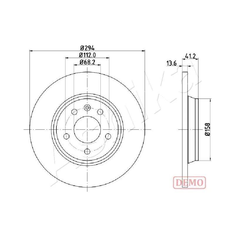Jeu de 2 disques de frein arrière ASHIKA 61-00-0307C