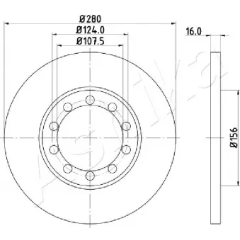 Jeu de 2 disques de frein arrière ASHIKA 61-00-0314