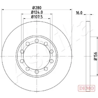 Jeu de 2 disques de frein arrière ASHIKA 61-00-0314C