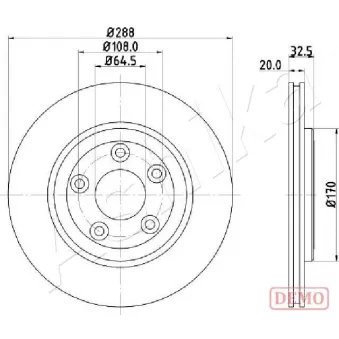 Jeu de 2 disques de frein arrière ASHIKA 61-00-0315C