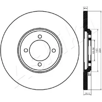 Jeu de 2 disques de frein arrière ASHIKA 61-00-0318