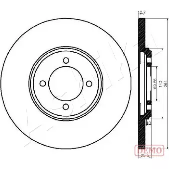 Jeu de 2 disques de frein arrière ASHIKA 61-00-0318C