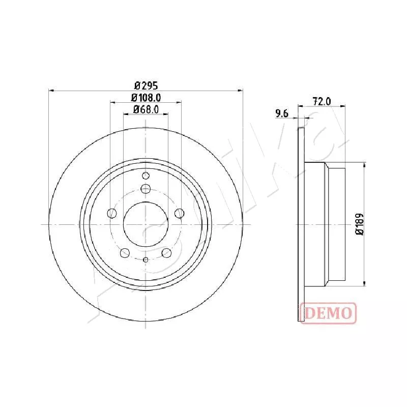 Jeu de 2 disques de frein arrière ASHIKA 61-00-0319C