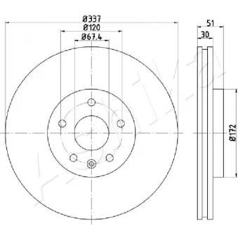 Jeu de 2 disques de frein arrière ASHIKA 61-00-0323