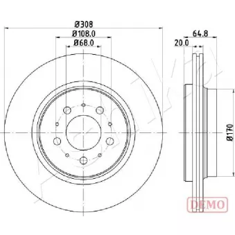 Jeu de 2 disques de frein arrière ASHIKA 61-00-0326C