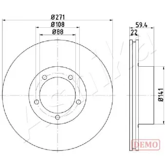 Jeu de 2 disques de frein arrière ASHIKA 61-00-0401C