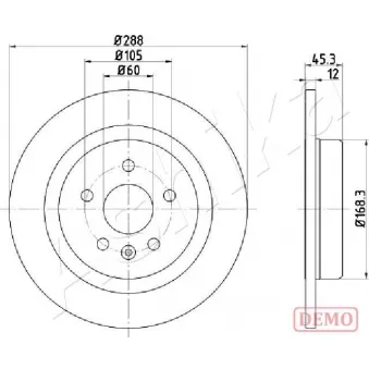 Jeu de 2 disques de frein arrière ASHIKA 61-00-0404C