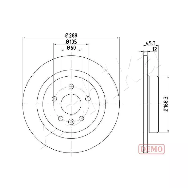 Jeu de 2 disques de frein arrière ASHIKA 61-00-0404C