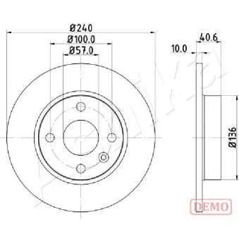 Jeu de 2 disques de frein arrière ASHIKA 61-00-0405C