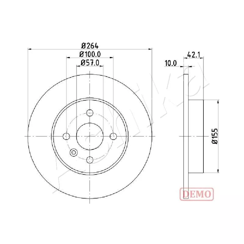 Jeu de 2 disques de frein arrière ASHIKA 61-00-0407C