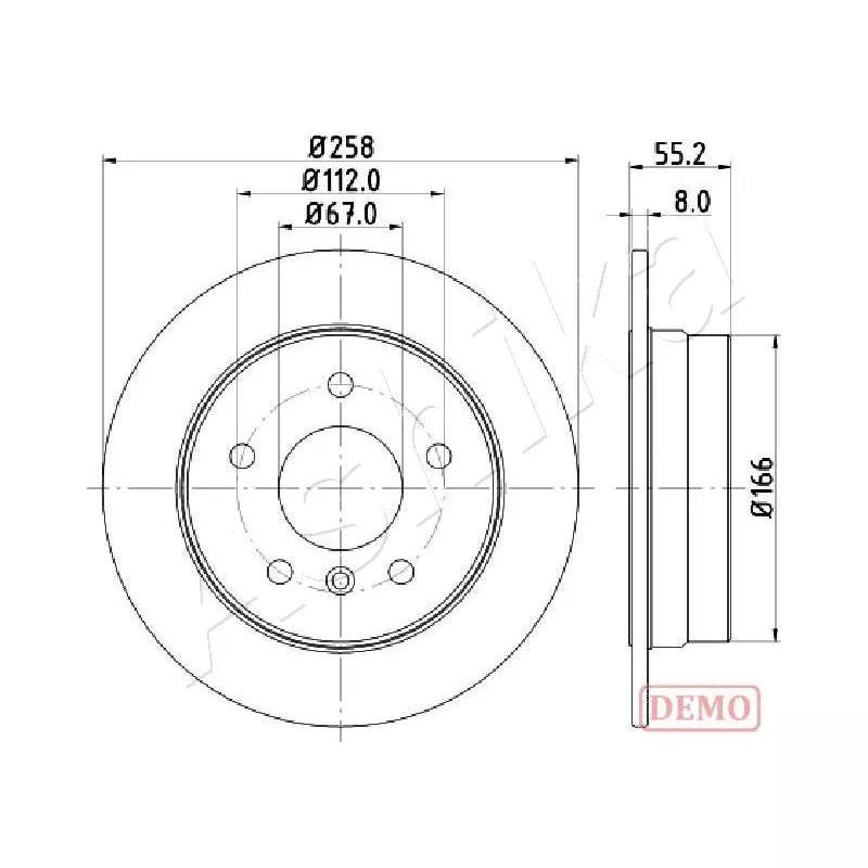 Jeu de 2 disques de frein arrière ASHIKA 61-00-0500C