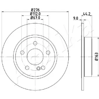 Jeu de 2 disques de frein arrière ASHIKA 61-00-0502