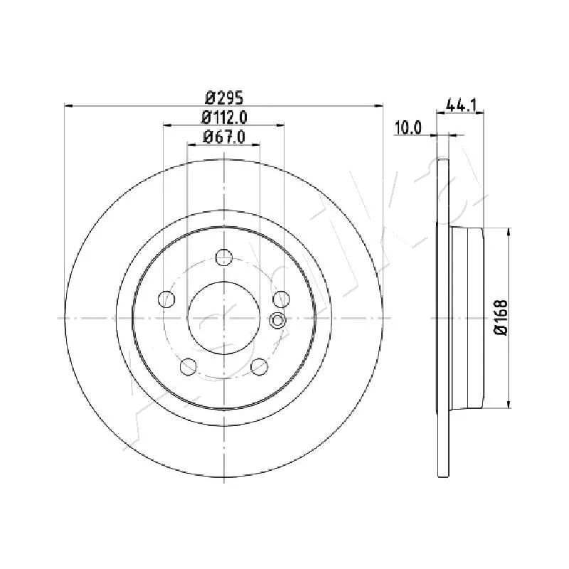 Jeu de 2 disques de frein arrière ASHIKA 61-00-0503