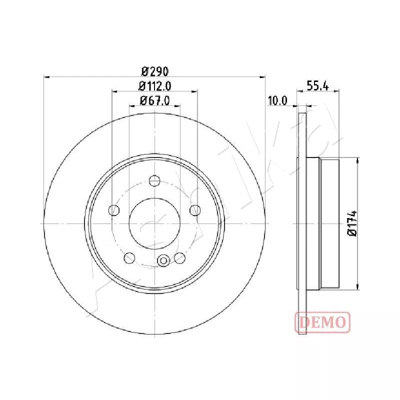 Jeu de 2 disques de frein arrière ASHIKA 61-00-0507C