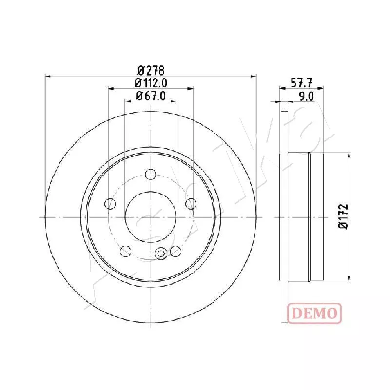 Jeu de 2 disques de frein arrière ASHIKA 61-00-0508C
