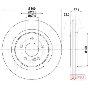 Jeu de 2 disques de frein arrière ASHIKA 61-00-0510C