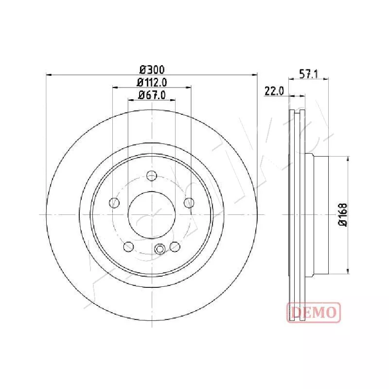 Jeu de 2 disques de frein arrière ASHIKA 61-00-0510C