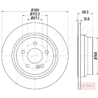 Jeu de 2 disques de frein arrière ASHIKA 61-00-0513C