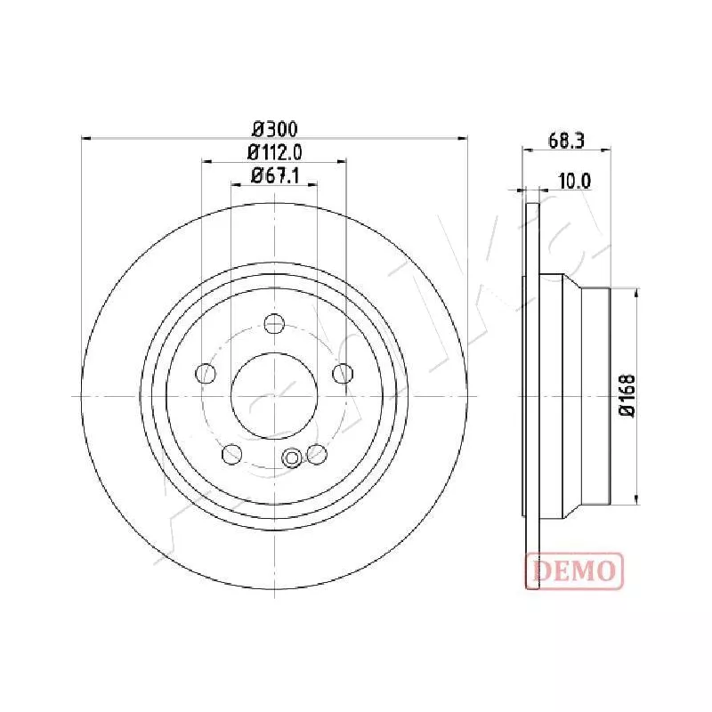 Jeu de 2 disques de frein arrière ASHIKA 61-00-0513C