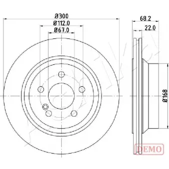 Jeu de 2 disques de frein arrière ASHIKA 61-00-0514C